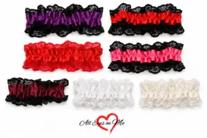 AEOM-WG-Colour-Range-Illustration.png Illustration of wrist garters in purple, red, pink, burgundy, white and cream